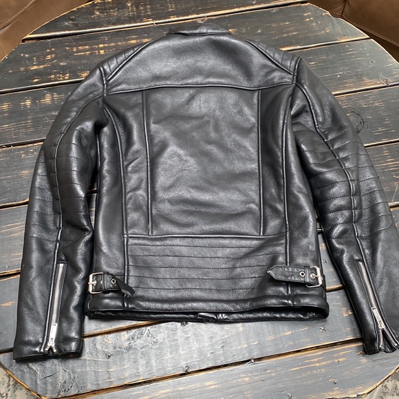 Zara Man Fleece Lined Vegan Leather Jacket with Silver Zipper Hardware - Picture 13 of 17